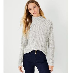 Ann Taylor cashmere ribbed mock neck sweater